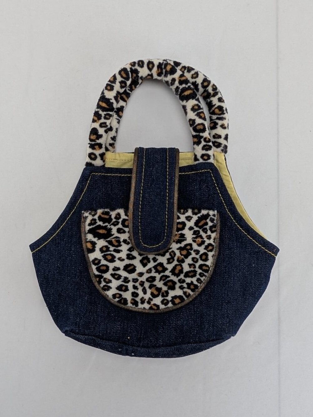 Ganz Webkinz Sparkle Denim Purse Leopard Print Carry Case WE000155